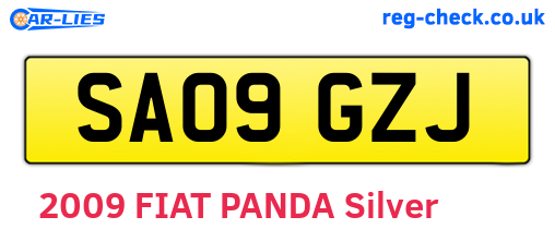 SA09GZJ are the vehicle registration plates.