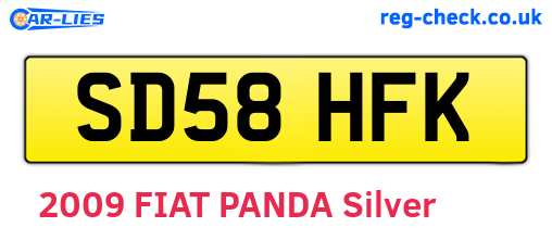 SD58HFK are the vehicle registration plates.