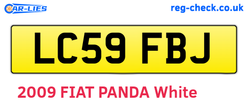 LC59FBJ are the vehicle registration plates.