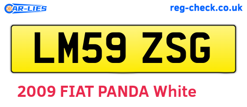 LM59ZSG are the vehicle registration plates.