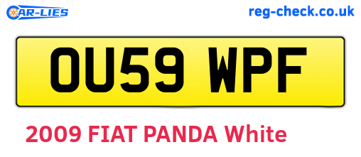 OU59WPF are the vehicle registration plates.