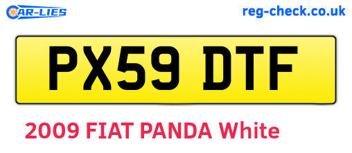 PX59DTF are the vehicle registration plates.