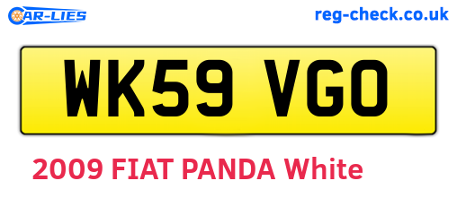 WK59VGO are the vehicle registration plates.