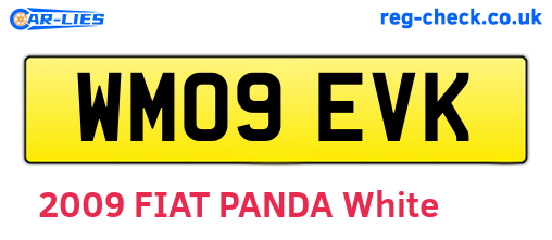 WM09EVK are the vehicle registration plates.