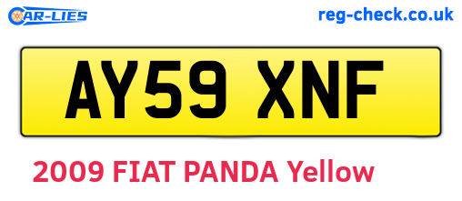 AY59XNF are the vehicle registration plates.