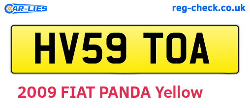 HV59TOA are the vehicle registration plates.