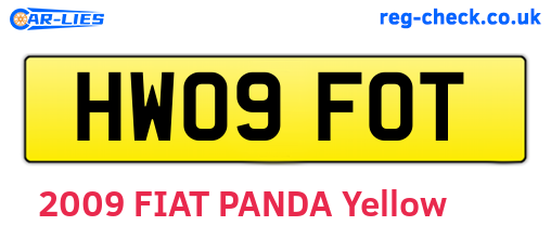 HW09FOT are the vehicle registration plates.