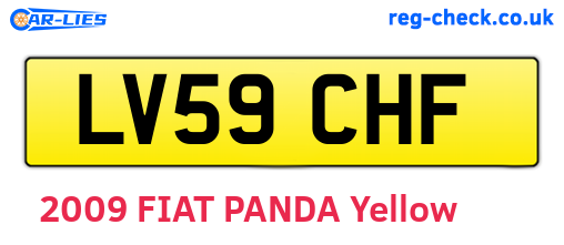 LV59CHF are the vehicle registration plates.