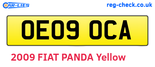 OE09OCA are the vehicle registration plates.