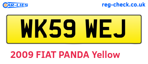 WK59WEJ are the vehicle registration plates.