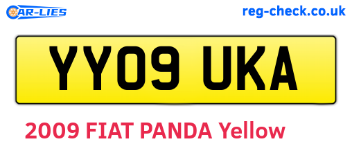 YY09UKA are the vehicle registration plates.