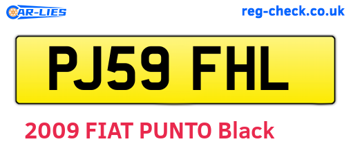 PJ59FHL are the vehicle registration plates.