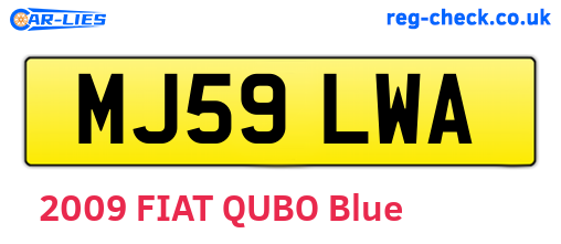 MJ59LWA are the vehicle registration plates.