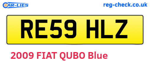 RE59HLZ are the vehicle registration plates.