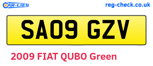SA09GZV are the vehicle registration plates.