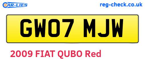 GW07MJW are the vehicle registration plates.