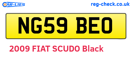 NG59BEO are the vehicle registration plates.