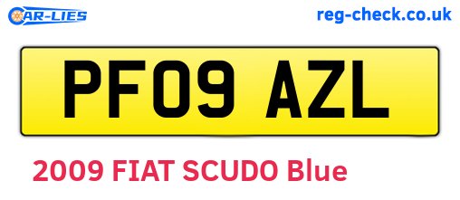 PF09AZL are the vehicle registration plates.
