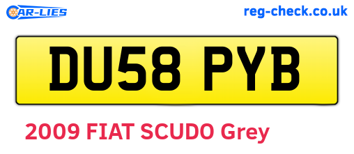 DU58PYB are the vehicle registration plates.