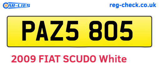 PAZ5805 are the vehicle registration plates.
