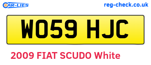 WO59HJC are the vehicle registration plates.