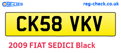 CK58VKV are the vehicle registration plates.