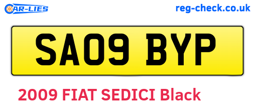 SA09BYP are the vehicle registration plates.