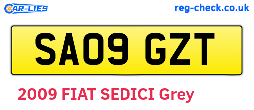 SA09GZT are the vehicle registration plates.