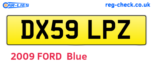 DX59LPZ are the vehicle registration plates.