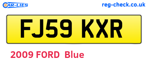 FJ59KXR are the vehicle registration plates.