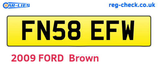 FN58EFW are the vehicle registration plates.