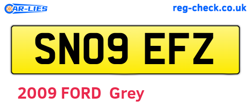 SN09EFZ are the vehicle registration plates.