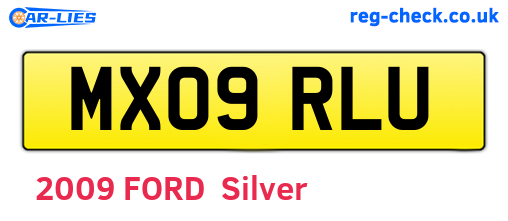MX09RLU are the vehicle registration plates.