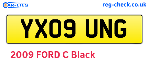 YX09UNG are the vehicle registration plates.