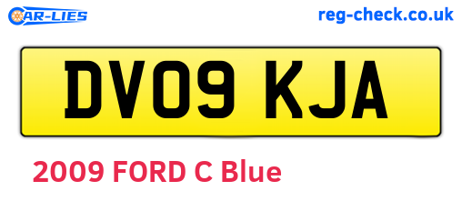 DV09KJA are the vehicle registration plates.
