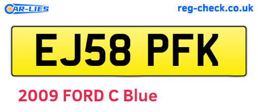 EJ58PFK are the vehicle registration plates.