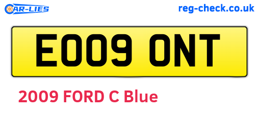 EO09ONT are the vehicle registration plates.