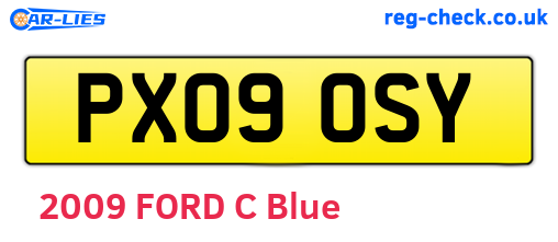 PX09OSY are the vehicle registration plates.