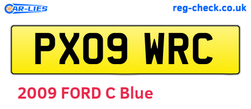 PX09WRC are the vehicle registration plates.