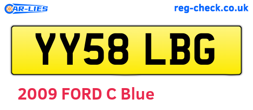 YY58LBG are the vehicle registration plates.