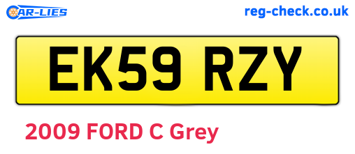 EK59RZY are the vehicle registration plates.