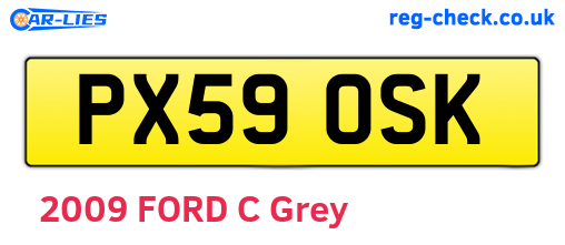 PX59OSK are the vehicle registration plates.
