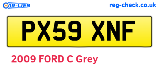 PX59XNF are the vehicle registration plates.