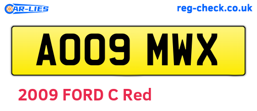 AO09MWX are the vehicle registration plates.