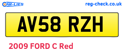 AV58RZH are the vehicle registration plates.