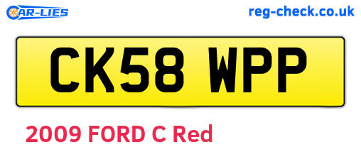 CK58WPP are the vehicle registration plates.