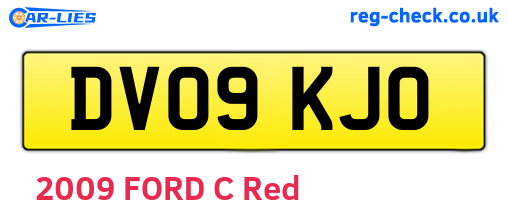 DV09KJO are the vehicle registration plates.