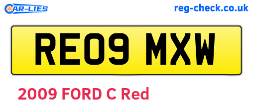 RE09MXW are the vehicle registration plates.
