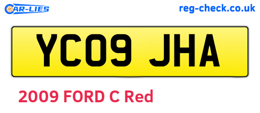 YC09JHA are the vehicle registration plates.