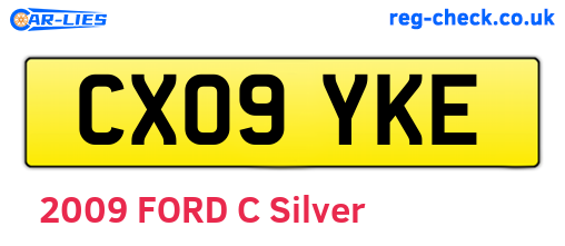 CX09YKE are the vehicle registration plates.
